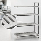 Thumbnail image #3 for Cambro Camshelving® Elements EXA244872V4480 Stationary Add-On Polymer Shelving Unit, 24" x 48" x 72", 4-Tier Vented, Speckled Gray