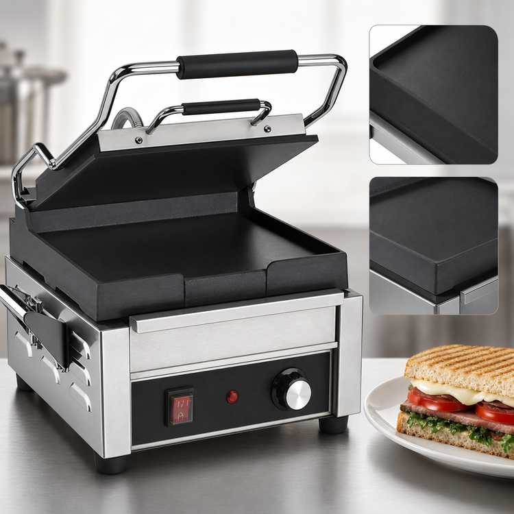Product image #3 for Waring Tostato Perfetto Compact Electric Single Flat Countertop Panini Press, 9.75 x 9.25-Inch Surface, 120V