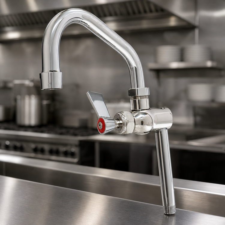 Product image #3 for Fisher Stainless Steel Add-On Faucet with 12-Inch Swing Spout for Rigid Control Valves