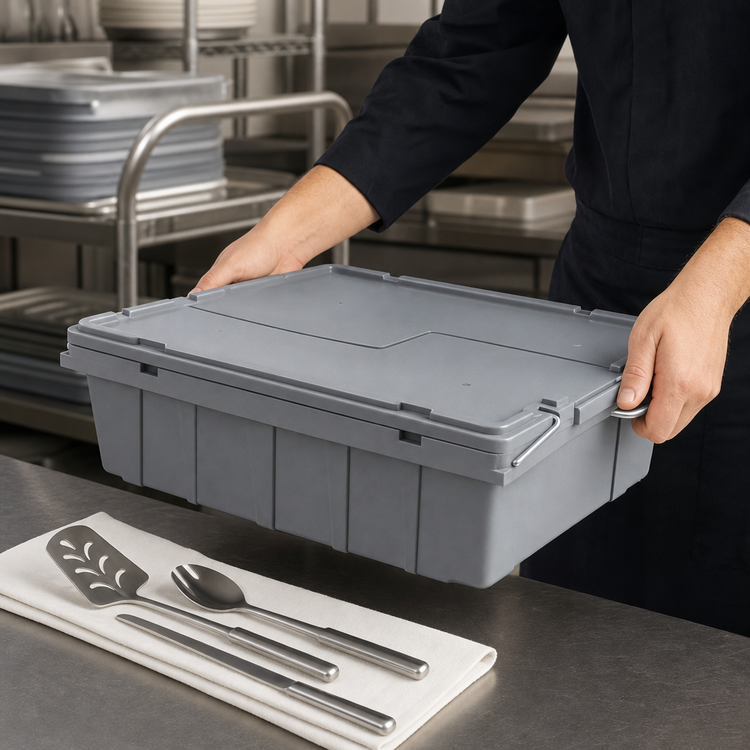 Product image #3 for Tote N Store Gray Polyethylene Buffetware Box