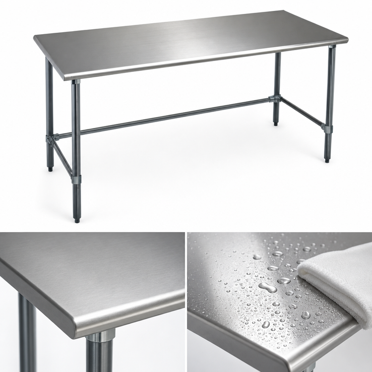 Product image #3 for Eagle Group BlendPort® Deluxe Series 84" x 24" Flat Top Stainless Steel Work Table with Galvanized Base