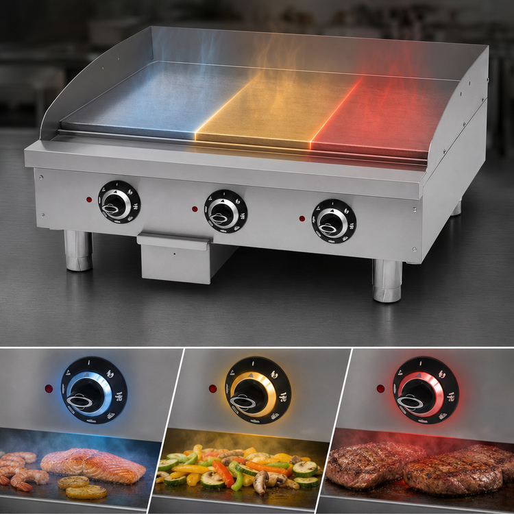 Product image #3 for BakeMax 36-Inch Electric Thermostatic Griddle with 3/4-Inch Polished Steel Plate