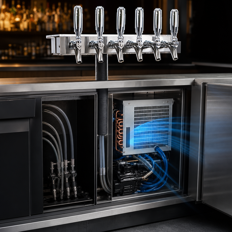 Product image #3 for Micro Matic USA UCM-6-SSKR Underbar-Mount 6-Faucet Glycol-Cooled Draft Beer Dispenser