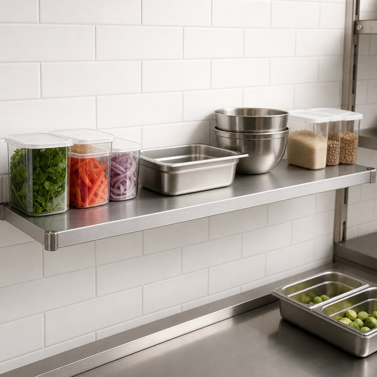 Product image #3 for Eagle Group 42 Inch x 14 Inch Solid Galvanized Shelf with Marine Edge
