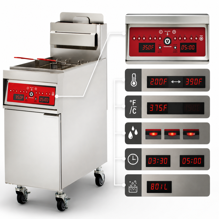 Product image #4 for Vulcan PowerFry5 21-Inch Free-Standing Gas Fryer with Digital Controls and KleenScreen PLUS Filtration, 65-70 lb Capacity
