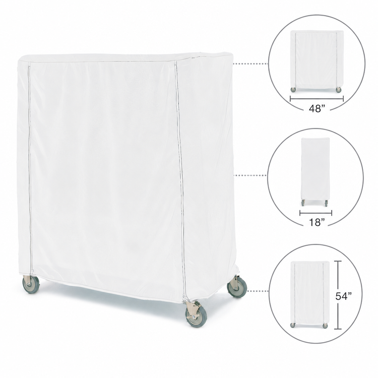 Product image #3 for Metro White Uncoated Knitted Polyester Banquet Cart Cover, 48 x 18 x 54 Inches