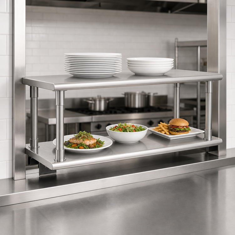 Product image #3 for Eagle Pass-Thru Shelf with Overshelf, 36-Inch W x 24-Inch D, 304 Stainless Steel