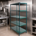Thumbnail image #3 for QuadPLUS 5-Tier Wire Shelving Starter Unit, 60 x 24 x 74 Inches, Blue-Green Hybrid Epoxy Finish