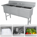 Thumbnail image #3 for Advance Tabco 3-Compartment Fabricated Sink, 15 x 24 x 14-Inch Bowls, No Drainboards