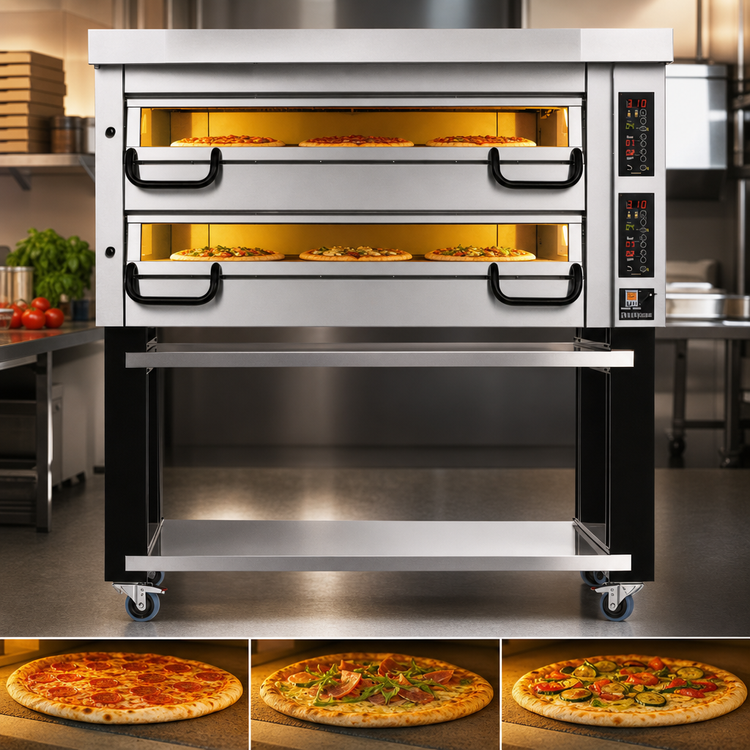 Product image #3 for PizzaMaster PM 922ED 2-Deck Electric Pizza Deck Oven with Hearth Stone Baking Surface
