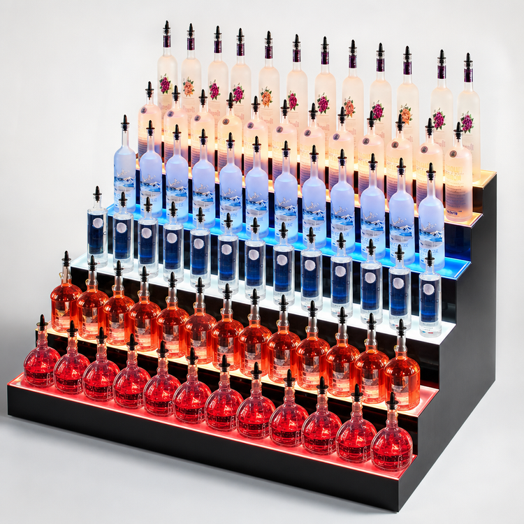 Product image #3 for Beverage-Air 48-Inch 4-Tier Lighted Liquor Display with 48-Bottle Capacity and LED Lighting