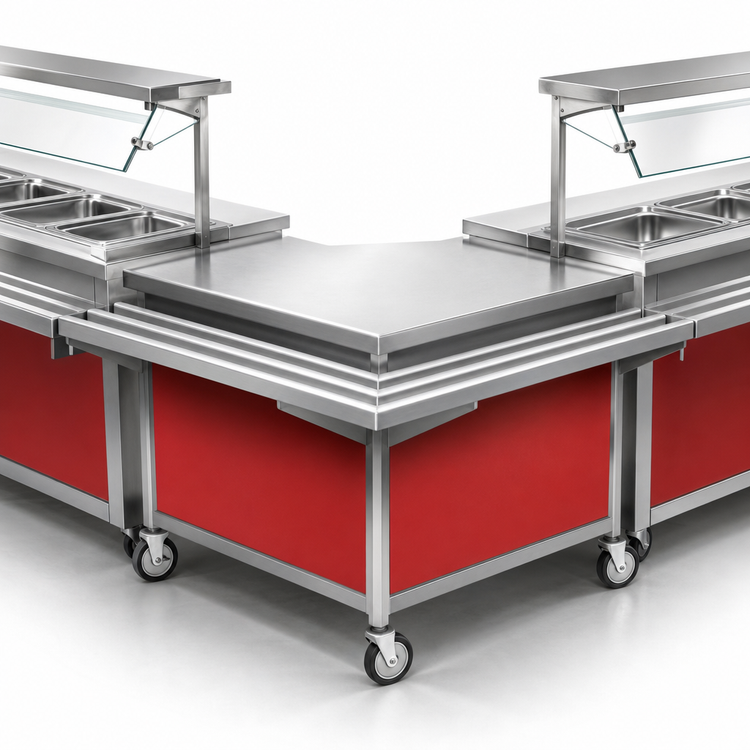 Product image #3 for Eagle Group Director's Choice Mobile Outside Corner Transition Unit, 34-Inch Working Height, Stainless Steel Top
