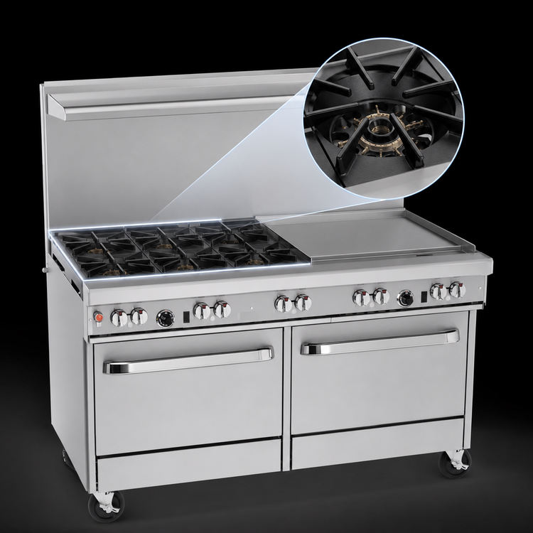 Product image #3 for Southbend Ultimate 60-Inch Gas Restaurant Range with 4 Open Burners, 36-Inch Griddle and Standard Oven