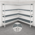 Thumbnail image #3 for Fermostock 4-Tier Corner Expansion Add-On Shelving Unit with Removable Polymer Inserts, 68W x 18D x 66H