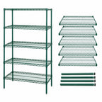 Thumbnail image #3 for Quantum WR63-3636P-5 36"W x 36"D x 63"H Wire Shelving Starter Kit, 5 Shelves, Green Epoxy Antimicrobial Finish