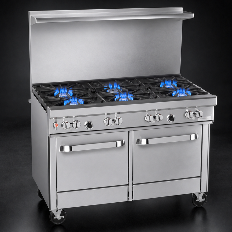 Product image #3 for Southbend Ultimate 48-Inch Gas Restaurant Range with 6 Open Burners, Standard Oven, and Cabinet Base