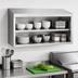Thumbnail image #3 for Advance Tabco 96-Inch Wall-Mounted Open-Front Stainless Steel Cabinet with Single Intermediate Shelf