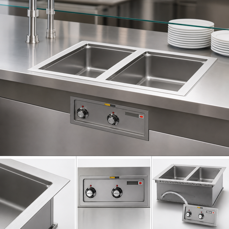 Product image #3 for Wells Top-Mount Built-In Electric Hot Well Food Warmer, 4 1/3-Size Pans