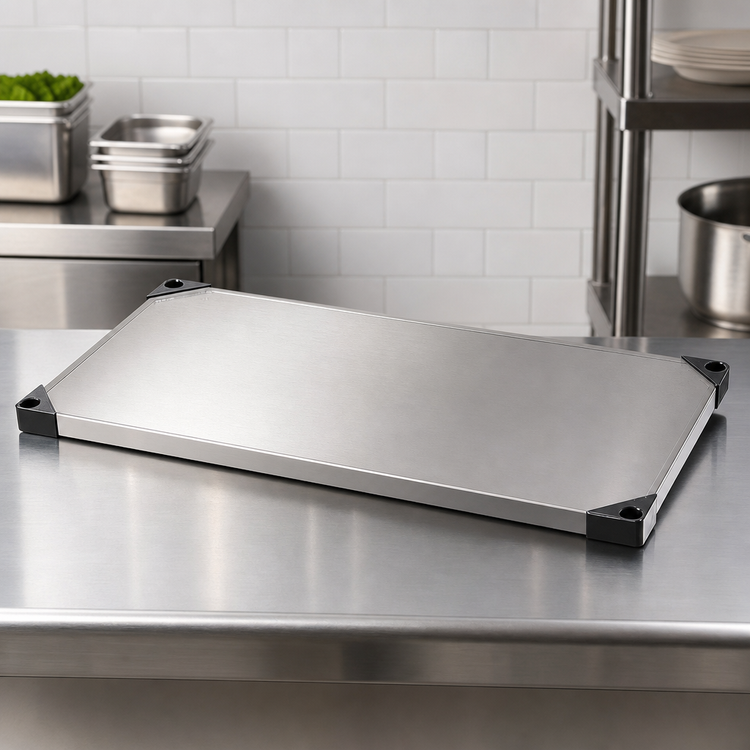 Product image #3 for Quantum 72-Inch x 14-Inch 304 Stainless Steel Solid Shelf with Marine Edge