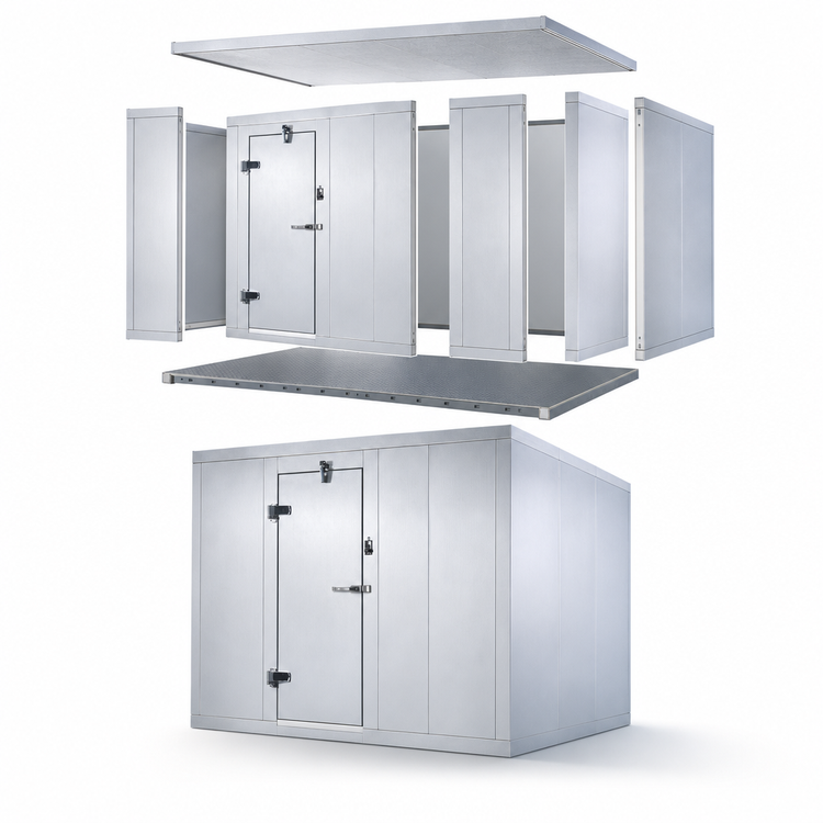Product image #3 for AmeriKooler Outdoor Quick Ship Walk-In Freezer Panels Only, 12 Ft x 6 Ft x 7 Ft 7 In, With Floor