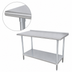 Thumbnail image #3 for Advance Tabco Stainless Steel Work Table with Adjustable Undershelf and 1-1/2-Inch Rear Up-Turn, 120-Inch W x 36-Inch D