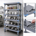 Thumbnail image #3 for Millenia Mobile Polymer Starter Shelving Unit with 5 Open Grid Shelves, 60 x 24 x 74 Inches, Gray