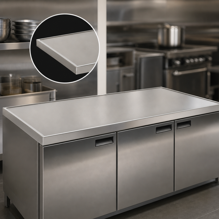 Product image #3 for Advance Tabco 48-Inch x 30-Inch Flat Top 304 Stainless Steel Countertop