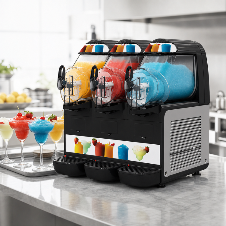 Product image #3 for Vollrath Triple Bowl Countertop Frozen Beverage Granita Machine, 3 x 1.58 Gallon Bowls