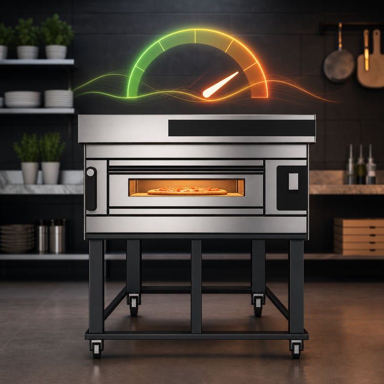 Product image #3 for Moretti Forni S125E SerieS Single Deck Electric Pizza Deck Oven with Refractory Stone Deck and Stand