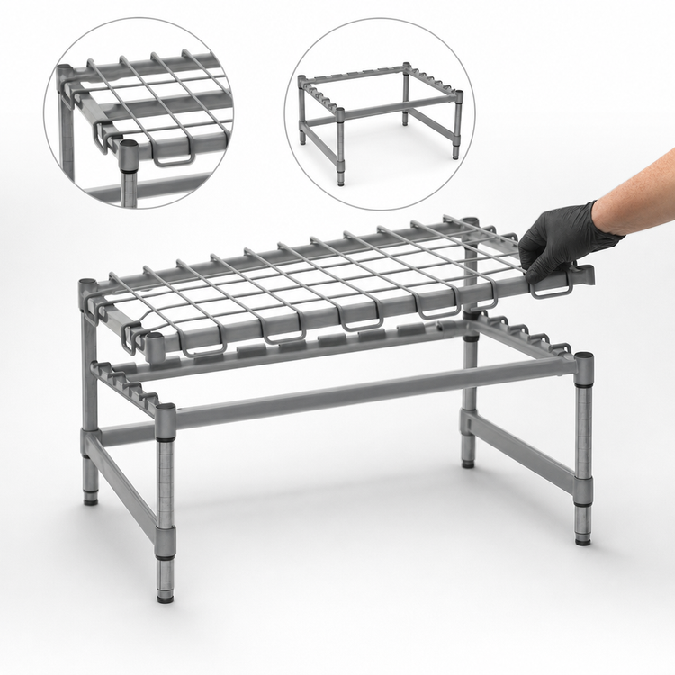Product image #3 for Eagle Group 24 Inch x 24 Inch Chrome Wire Dunnage Rack, 14 Inch High, 1,600 lb Capacity