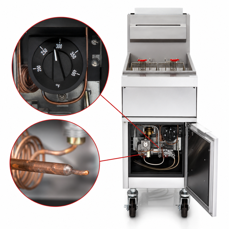 Product image #4 for Vulcan 15-1/2 Inch Wide Free-Standing Gas Fryer, 35-40 lb. Capacity, Millivolt Controls