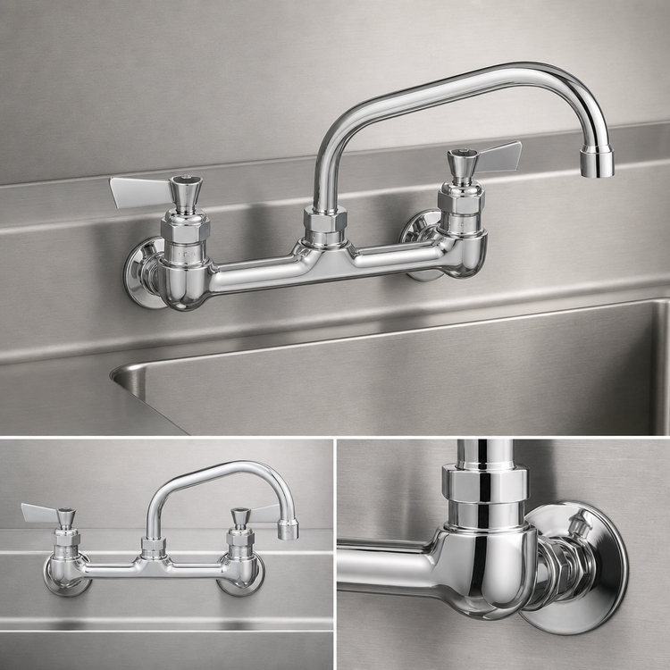 Product image #3 for Fisher 8-Inch Center Backsplash Faucet with 8-Inch Swing Spout and EZ Install Adapters