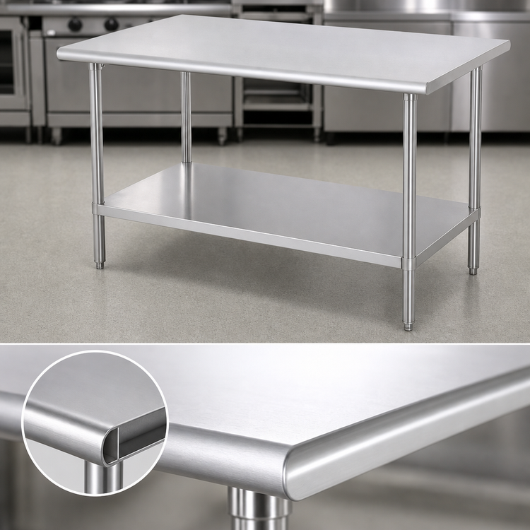 Product image #3 for 72 Inch x 36 Inch Stainless Steel Top Work Table with Adjustable Undershelf