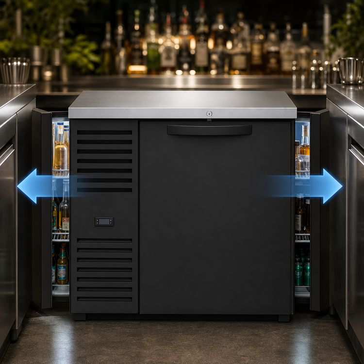 Product image #3 for True Premier Bar 36-Inch Pass-Thru Back Bar Cooler with Solid Locking Doors