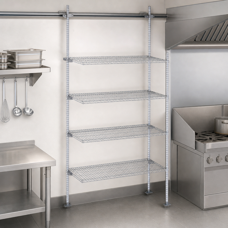 Product image #3 for Quantum 18-Inch Intermediate Overhead Track Shelving Kit with 86-Inch Posts