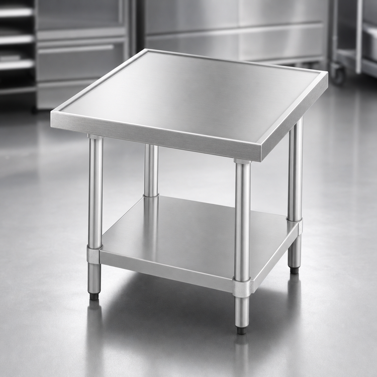 Product image #3 for Advance Tabco 36 x 30 x 24-Inch Stainless Steel Equipment Stand with Adjustable Galvanized Undershelf