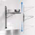 Thumbnail image #3 for Eagle Group Adjustable Post Wire Wall Mount End Unit for 24-Inch Deep Shelves, Chrome-Plated
