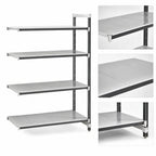 Thumbnail image #3 for Cambro Camshelving® Elements EXA213664S4480 4-Tier Solid Polymer Shelving Add-On Unit, 21 x 36 x 64 in, Speckled Gray