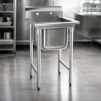 Thumbnail image #3 for Eagle Group 314-18-1-X 1-Compartment Commercial Sink, 304 Stainless Steel, 9-1/2-Inch Backsplash, Galvanized Legs, No Drainboards