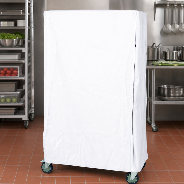 Product image #3 for Quantum Wire Cart Cover for 72 x 18 x 63 Inch Wire Carts, White Nylon with Velcro Flap