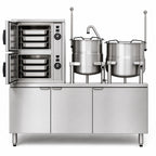 Thumbnail image #3 for Crown SCX-10-6-10 Two Compartment Steam Coil Convection Steamer with 6 & 10 Gallon Kettles