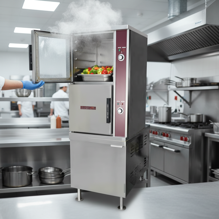 Product image #2 for Crown ECX-10-36 Two Compartment Electric Convection Steamer with 36-Inch Cabinet Base