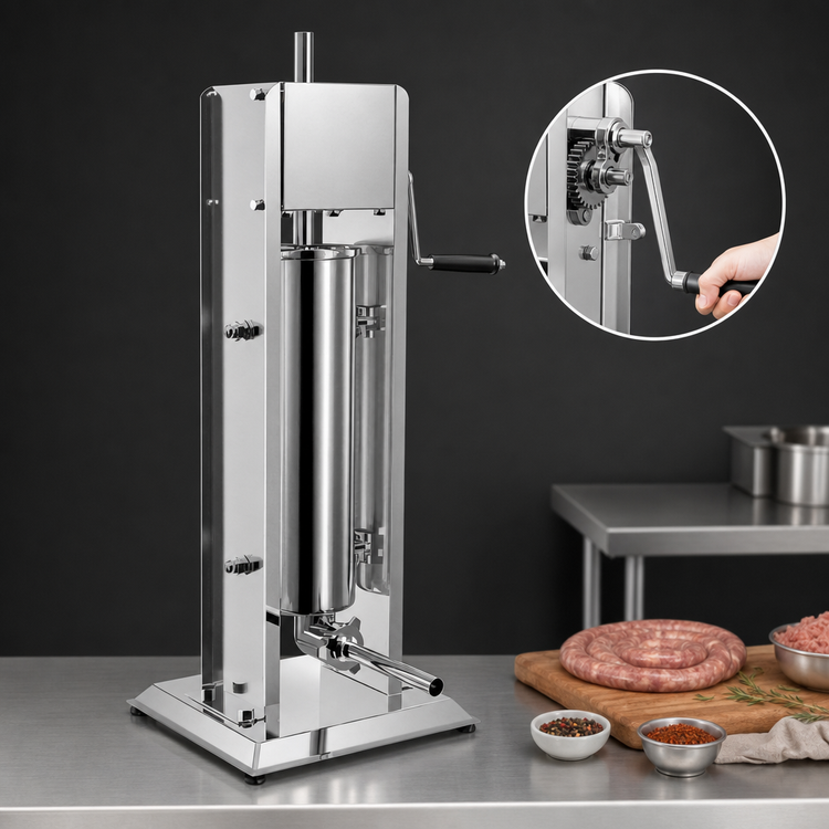 Product image #3 for Omcan USA Manual Vertical Sausage Stuffer, 15 lb. Capacity, Stainless Steel