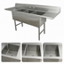 Thumbnail image #3 for Advance Tabco Special Value Series 3-Compartment Fabricated Sink with Left and Right Drainboards, 24 x 24 x 14 Inch Bowls