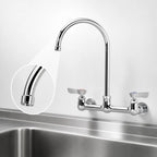 Thumbnail image #3 for Krowne Silver Series 12-802L Backsplash-Mount Faucet, 8-Inch Centers, 8-1/2-Inch Gooseneck Spout, Ceramic Valve, Low Lead Case of 12
