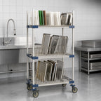 Thumbnail image #8 for Metro MetroMax 4 MAX4-PR36VX2 3-Tier Mobile Polymer Drying Rack for Trays, Cutting Boards & Sheet Pans, 36 x 24 x 68 Inches