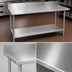 Thumbnail image #3 for Duke 60 x 36-Inch Stainless Steel Work Table with 5-Inch Riser and Stainless Undershelf