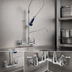 Thumbnail image #3 for T&S Brass EasyInstall 8-Inch Wall Mount Pre-Rinse Unit with Add-On Faucet, 10-Inch Swing Nozzle, and 0.65 GPM Spray Valve