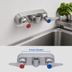 Thumbnail image #3 for T&S Brass EverSteel 4-Inch Wall Mount Stainless Steel Workboard Mixing Faucet with Swivel Outlet, Less Nozzle