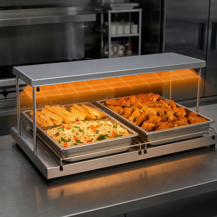 Product image #3 for Hatco Glo-Ray Free-Standing Heated Shelf, 66-Inch W x 7-3/4-Inch D, Stainless Steel Top